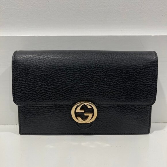 Gucci Black Pebble Leather WOC - Gold Hardware (171007)